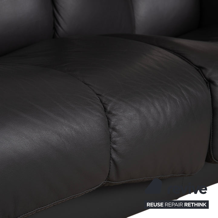 Stressless Soul Leder Zweisitzer Dunkelgrau Anthrazit manuelle Funktion Sofa Couch