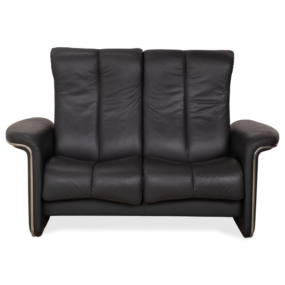 Stressless Soul Leder Zweisitzer Dunkelgrau Anthrazit manuelle Funktion Sofa Couch
