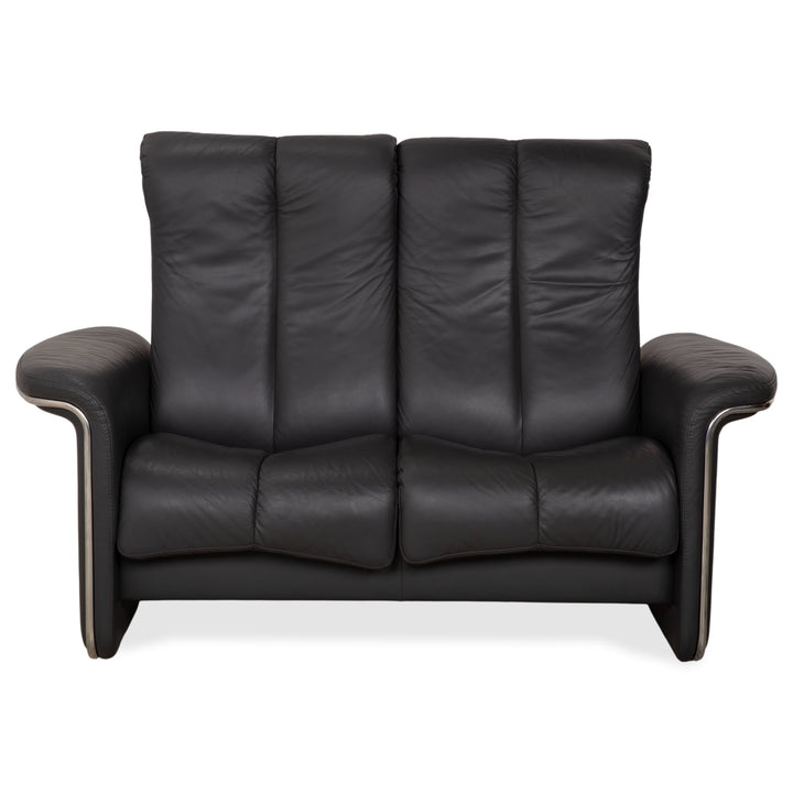 Stressless Soul Leder Zweisitzer Dunkelgrau Anthrazit manuelle Funktion Sofa Couch