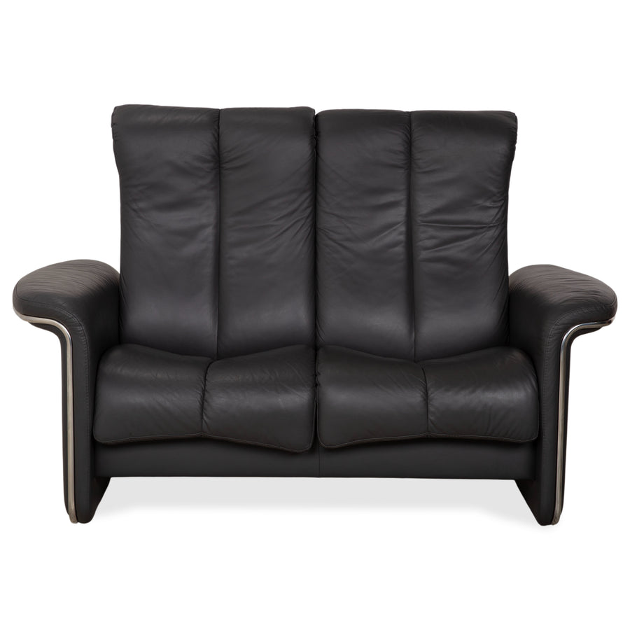 Stressless Soul Leder Zweisitzer Dunkelgrau Anthrazit manuelle Funktion Sofa Couch