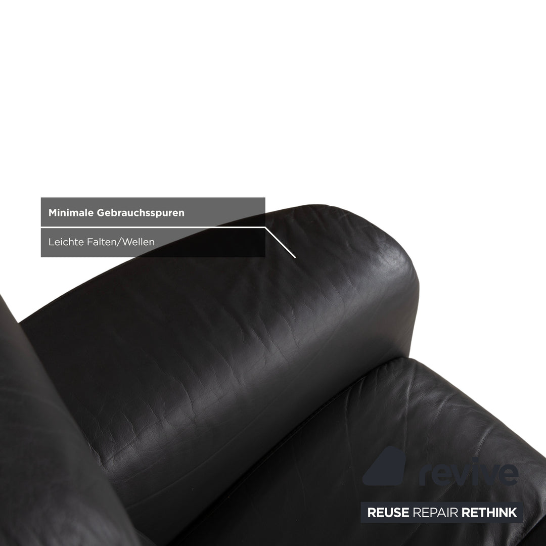 Stressless Soul Leder Zweisitzer Dunkelgrau Anthrazit manuelle Funktion Sofa Couch