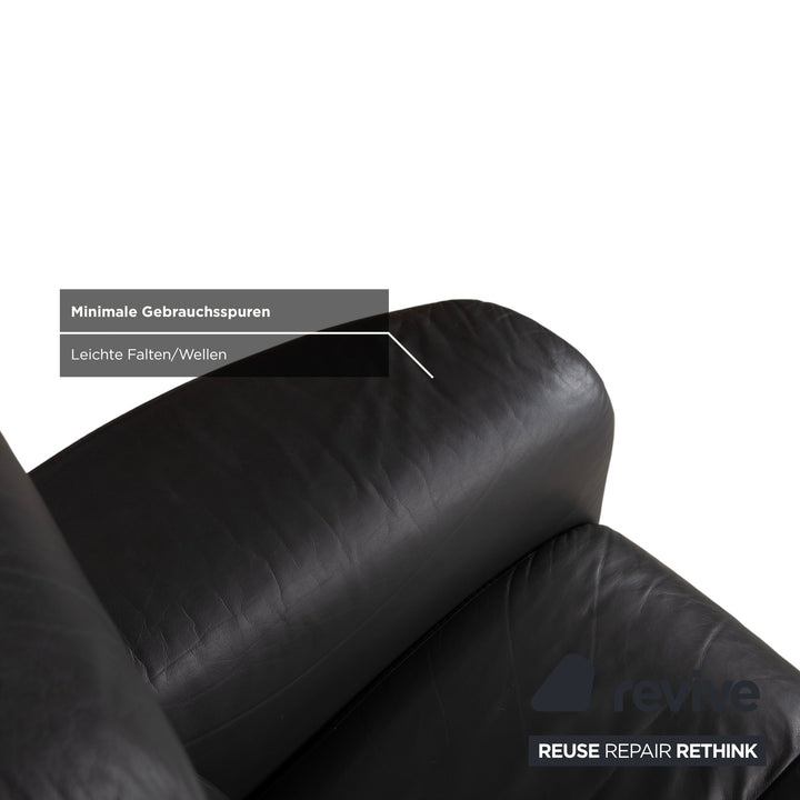 Stressless Soul Leder Zweisitzer Dunkelgrau Anthrazit manuelle Funktion Sofa Couch