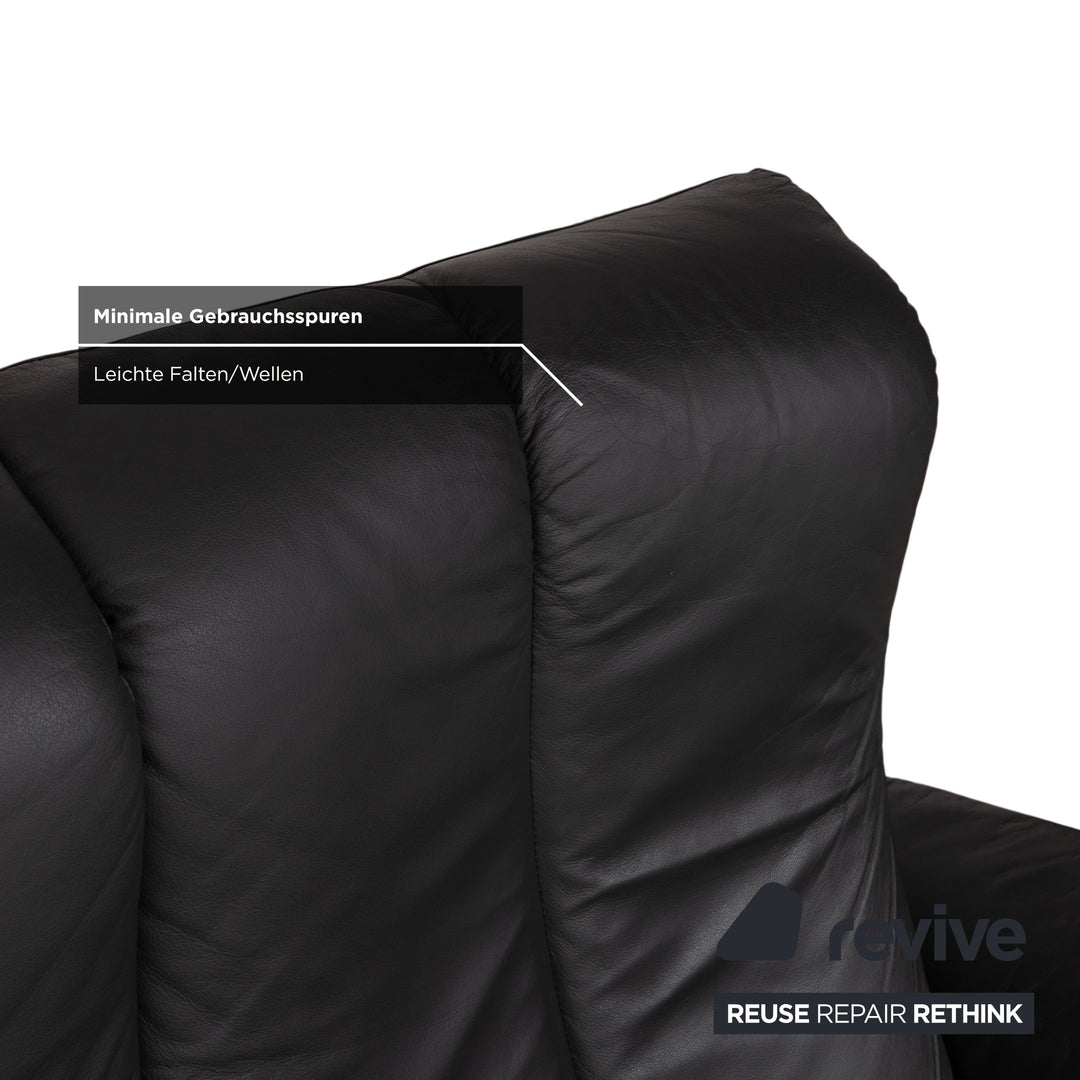 Stressless Soul Leder Zweisitzer Dunkelgrau Anthrazit manuelle Funktion Sofa Couch