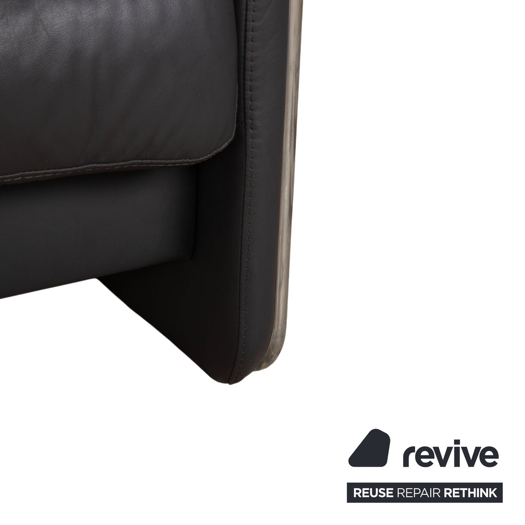 Stressless Soul Leder Zweisitzer Dunkelgrau Anthrazit manuelle Funktion Sofa Couch