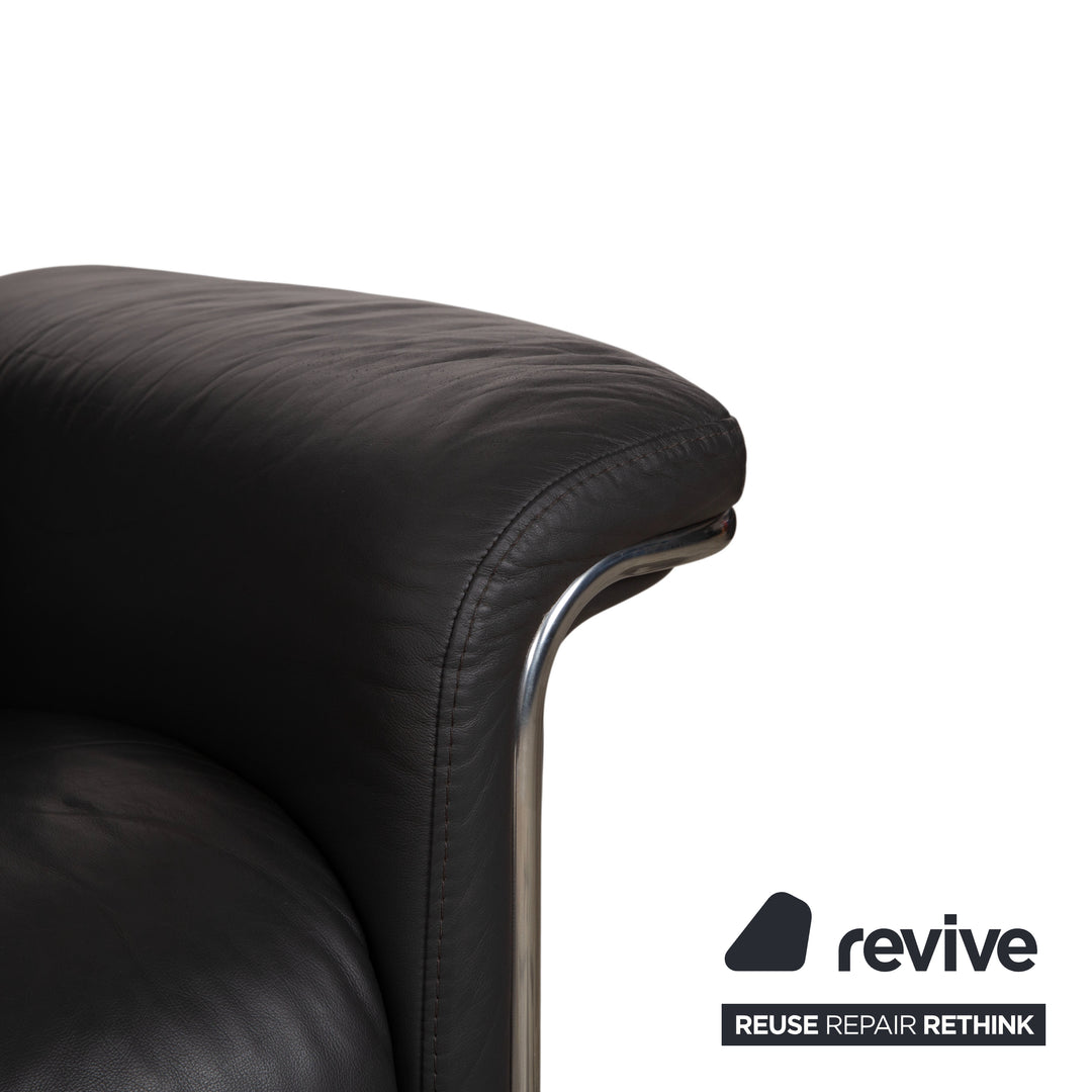 Stressless Soul Leder Zweisitzer Dunkelgrau Anthrazit manuelle Funktion Sofa Couch