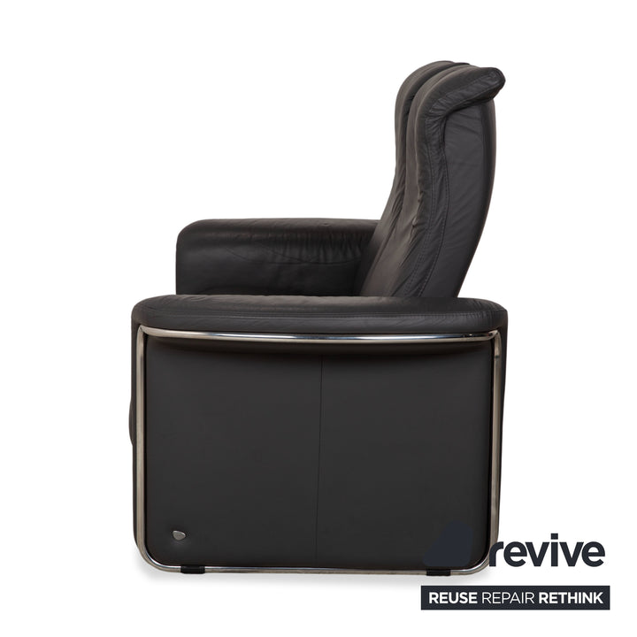 Stressless Soul Leder Zweisitzer Dunkelgrau Anthrazit manuelle Funktion Sofa Couch