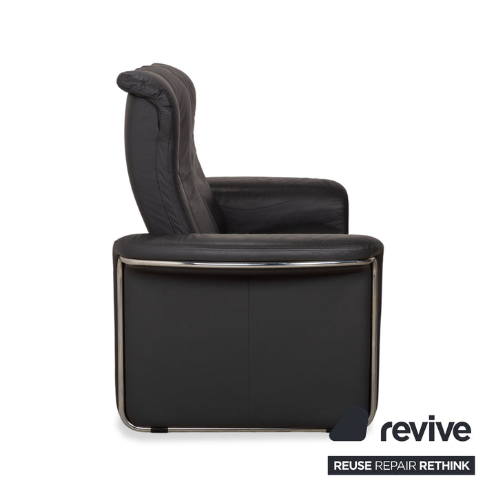 Stressless Soul Leder Zweisitzer Dunkelgrau Anthrazit manuelle Funktion Sofa Couch