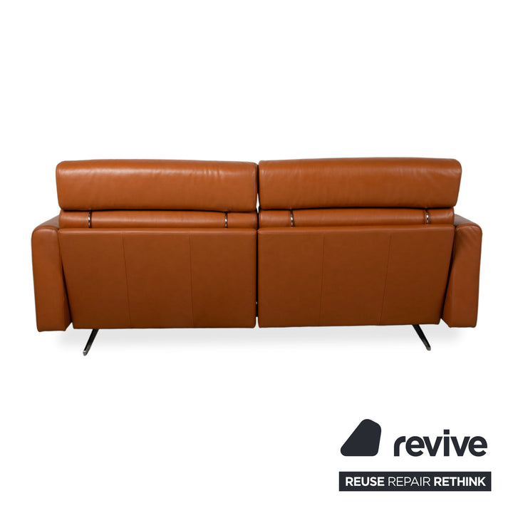 Stressless Stella Leder Chrom Dreisitzer Braun Cognac Sofa Couch inkl. Kopfstützen manuelle Funktion Relaxposition
