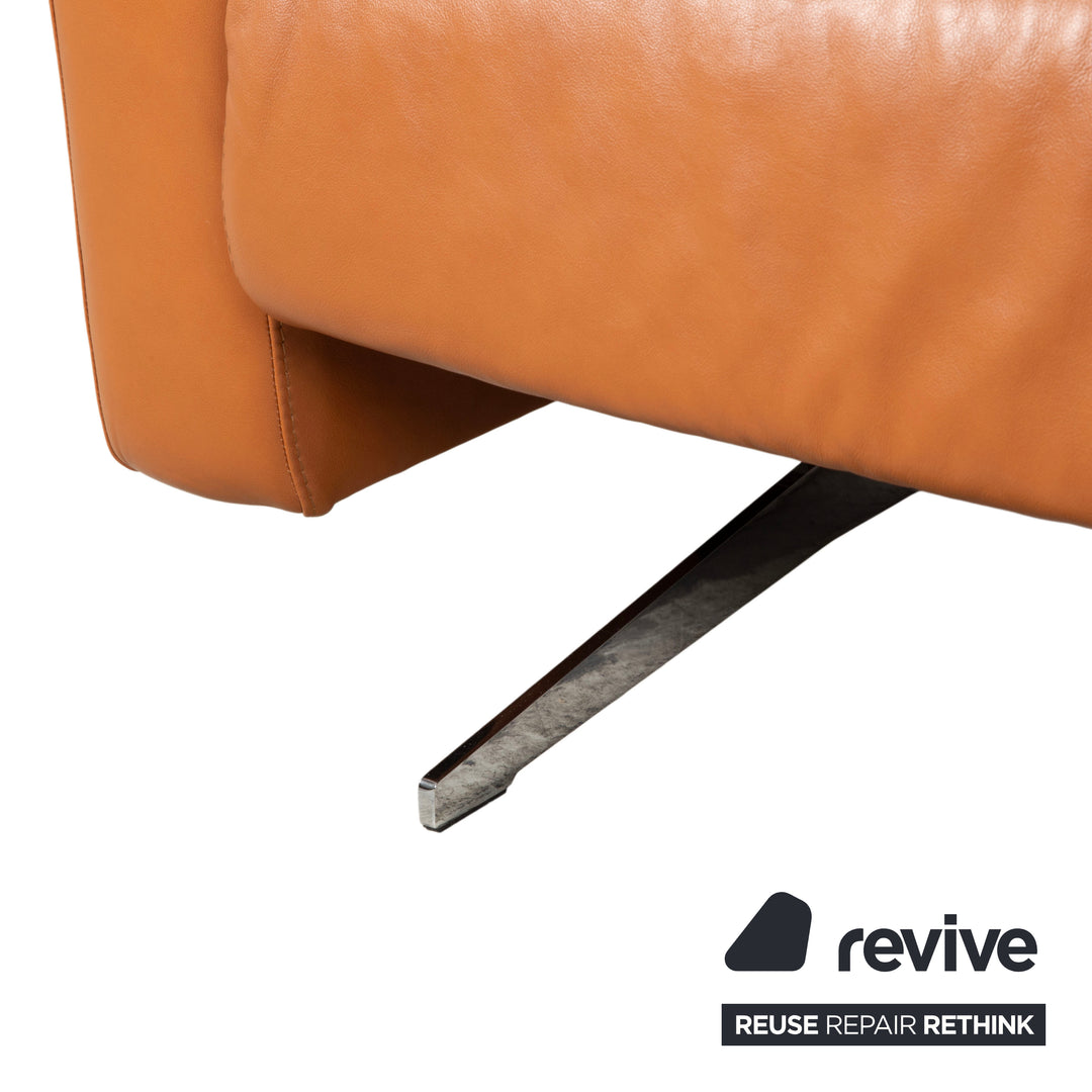 Stressless Stella Leder Chrom Dreisitzer Braun Cognac Sofa Couch inkl. Kopfstützen manuelle Funktion Relaxposition