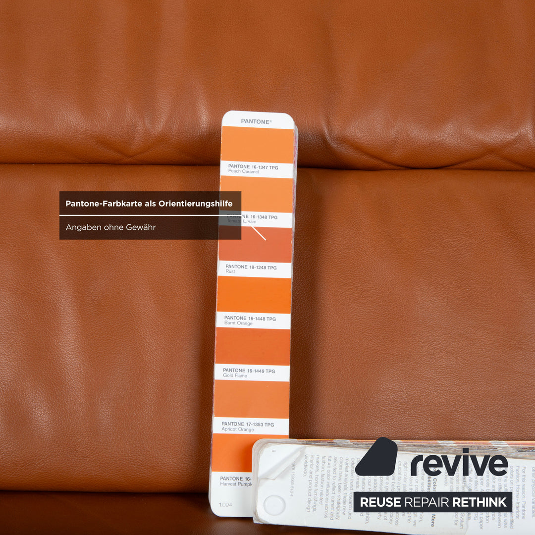 Stressless Stella Leder Chrom Dreisitzer Braun Cognac Sofa Couch inkl. Kopfstützen manuelle Funktion Relaxposition
