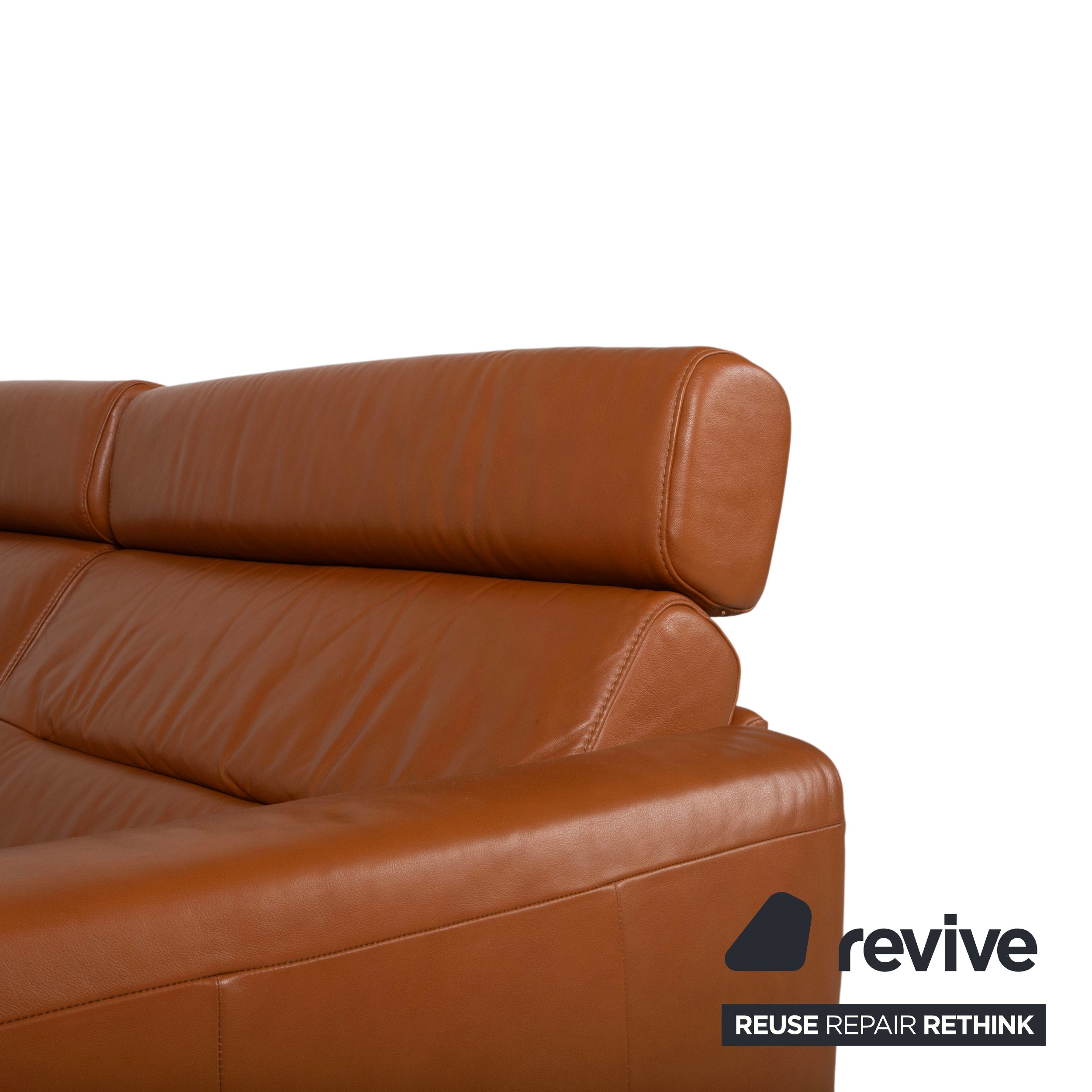 Stressless Stella Leder Chrom Dreisitzer Braun Cognac Sofa Couch inkl. Kopfstützen manuelle Funktion Relaxposition
