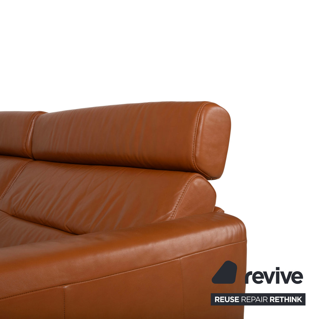 Stressless Stella Leder Chrom Dreisitzer Braun Cognac Sofa Couch inkl. Kopfstützen manuelle Funktion Relaxposition