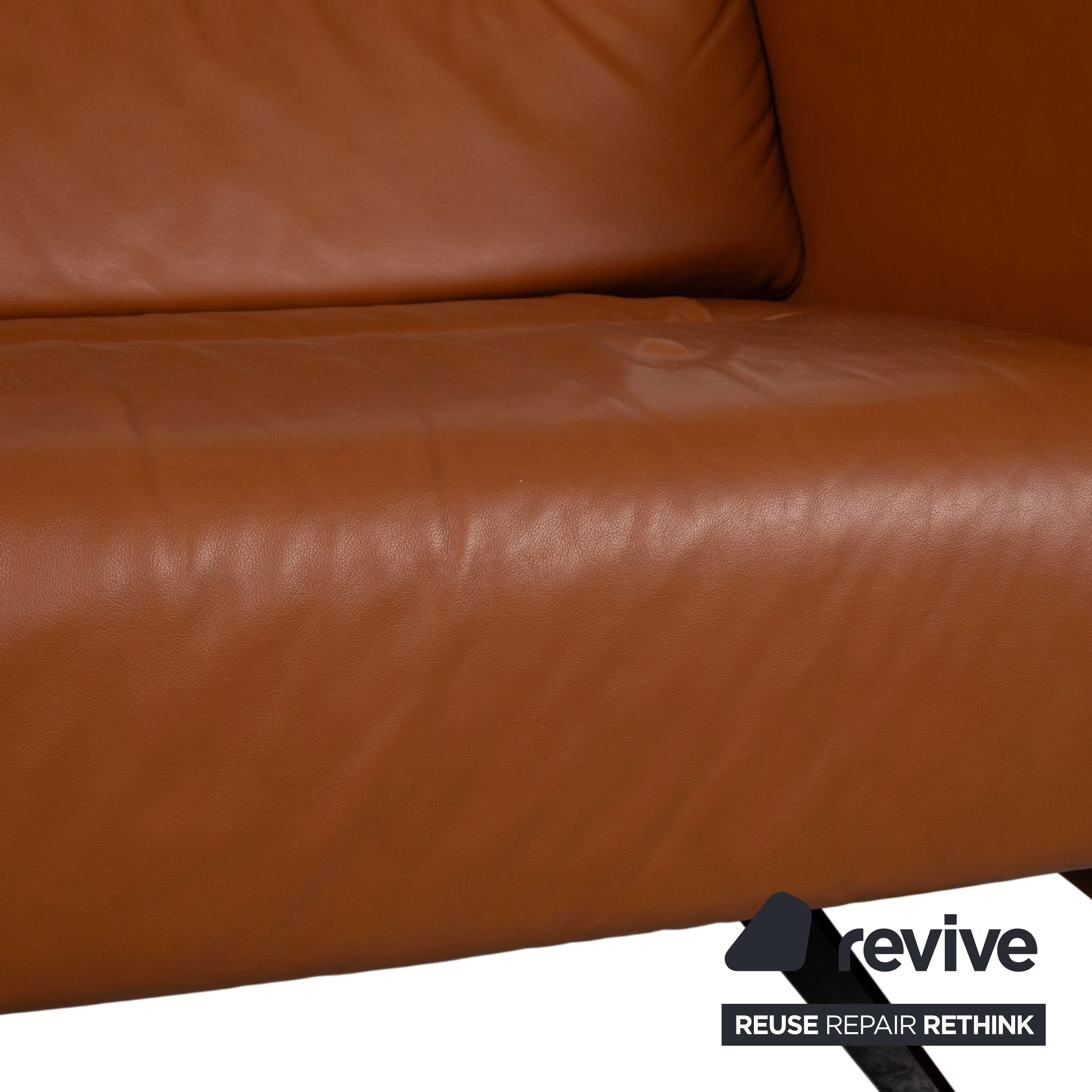 Stressless Stella Leder Chrom Dreisitzer Braun Cognac Sofa Couch inkl. Kopfstützen manuelle Funktion Relaxposition