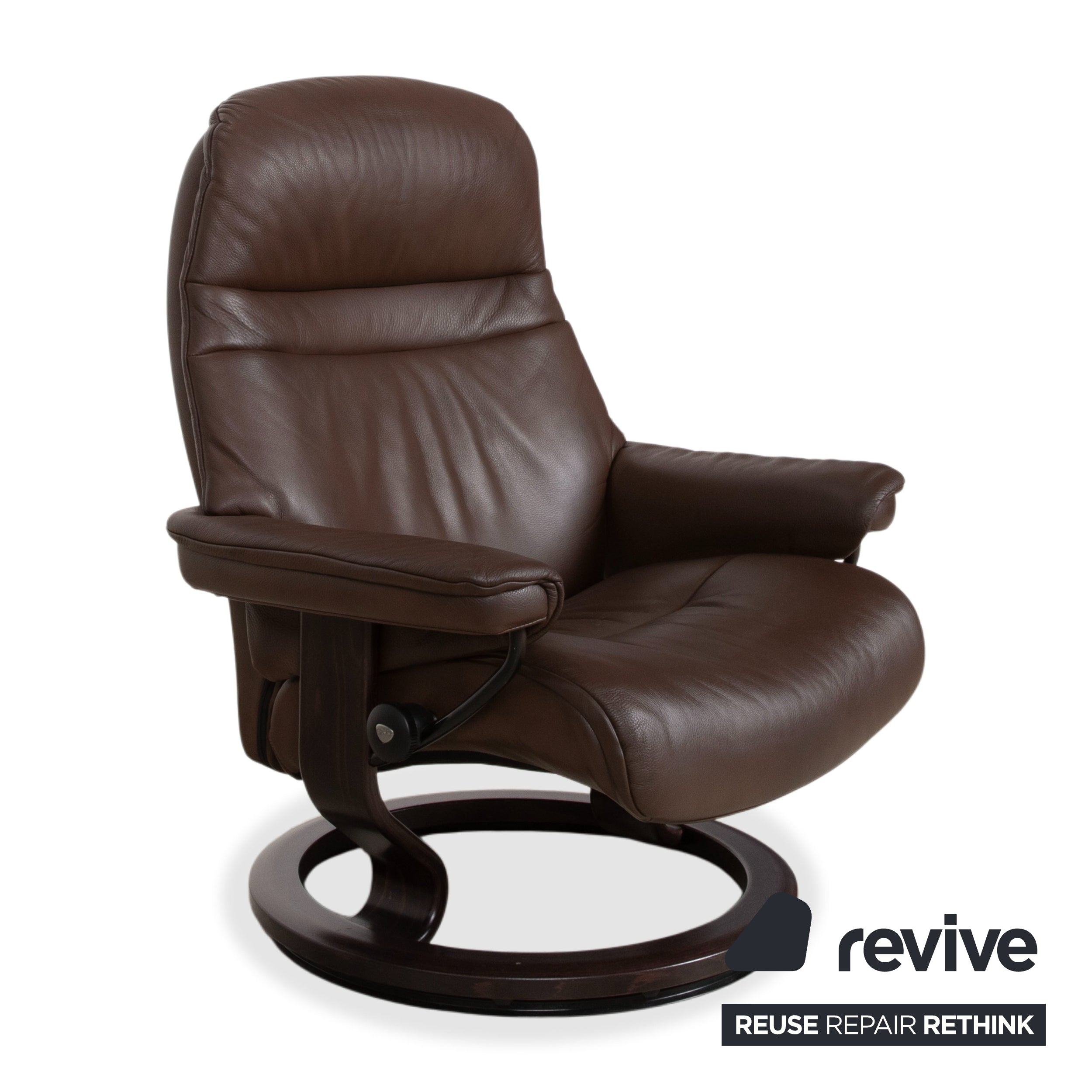Stressless Sunrise Leather Recliner Brown Mocha Size L Manual Function