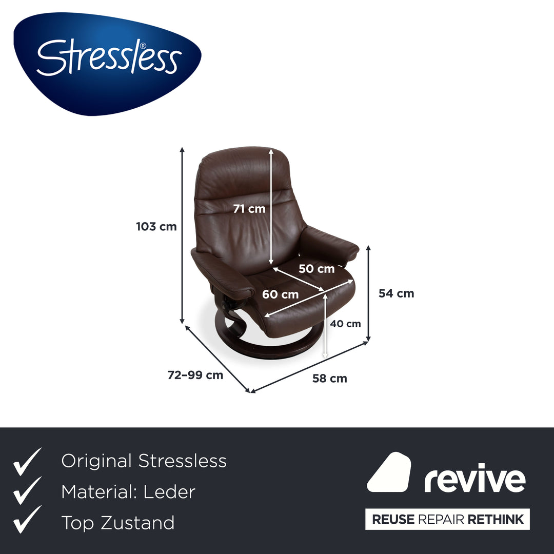 Stressless Sunrise Leder Sessel Braun Mokka Gr. L manuelle Funktion