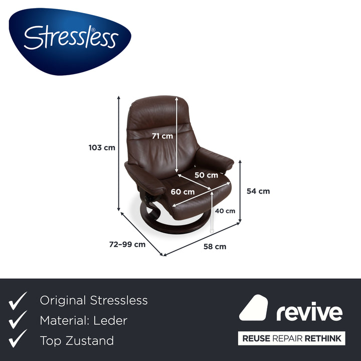 Stressless Sunrise Leder Sessel Braun Mokka Gr. L manuelle Funktion