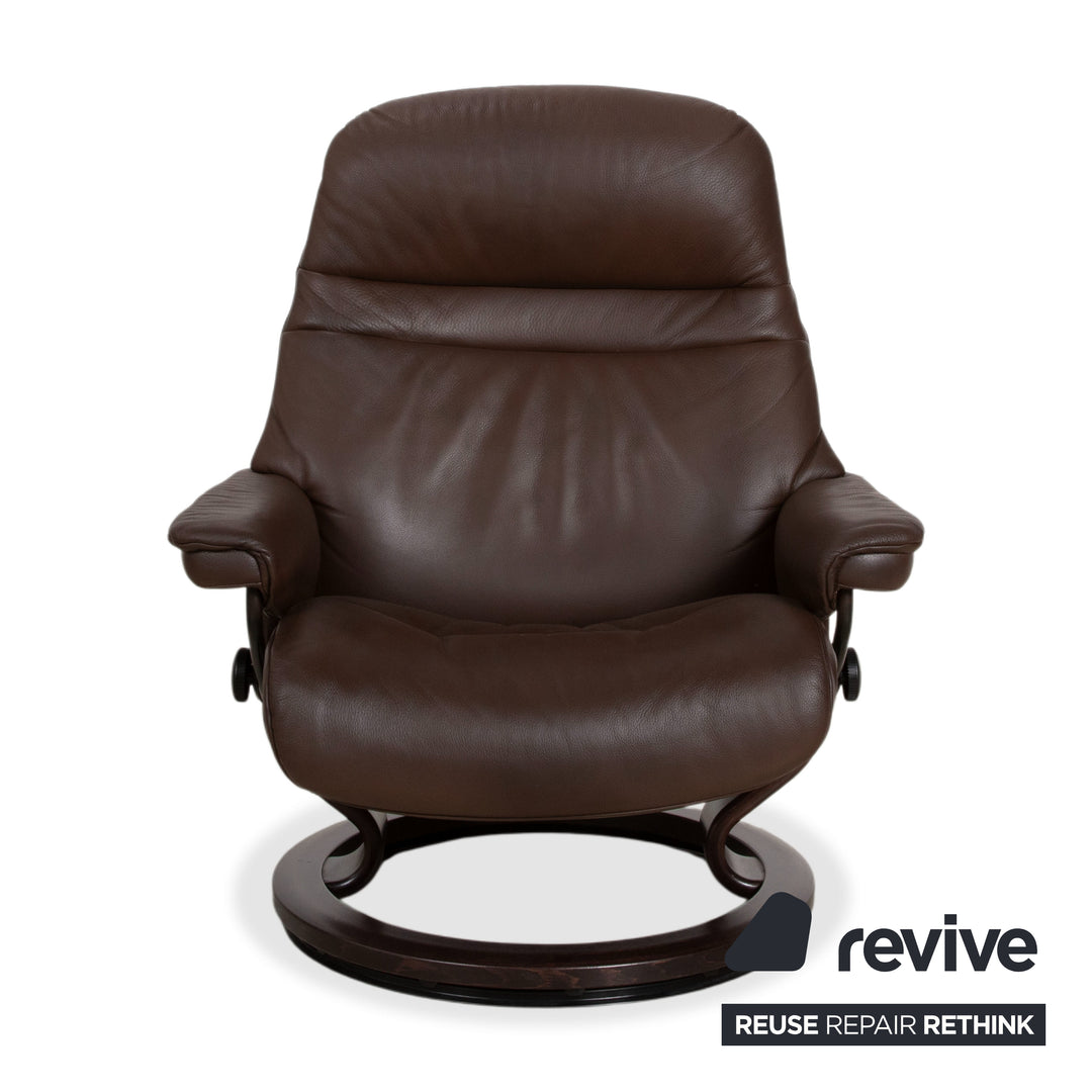 Stressless Sunrise Leder Sessel Braun Mokka Gr. L manuelle Funktion