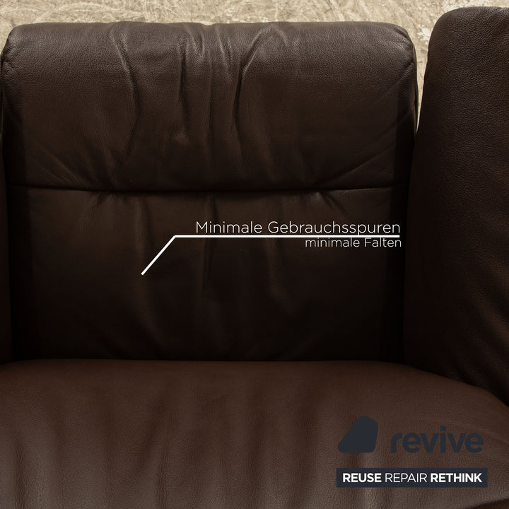 Stressless Sunrise Leder Sessel Braun manuelle Funktion Relaxfunktion inkl. Hocker Größe M