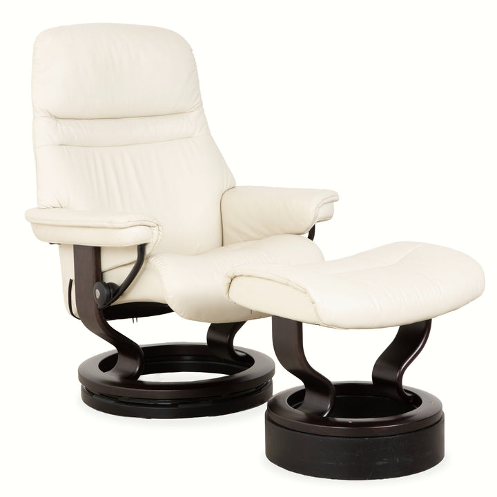 Stressless Sunrise Leather Recliner Cream incl. Footstool, Manual Function