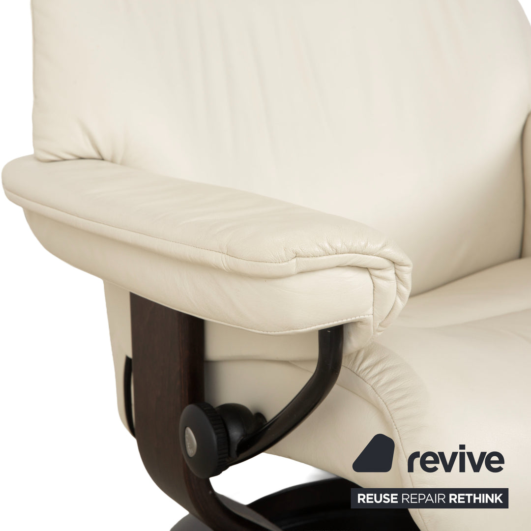 Stressless Sunrise Leder Sessel Creme inkl. Hocker manuelle Funktion