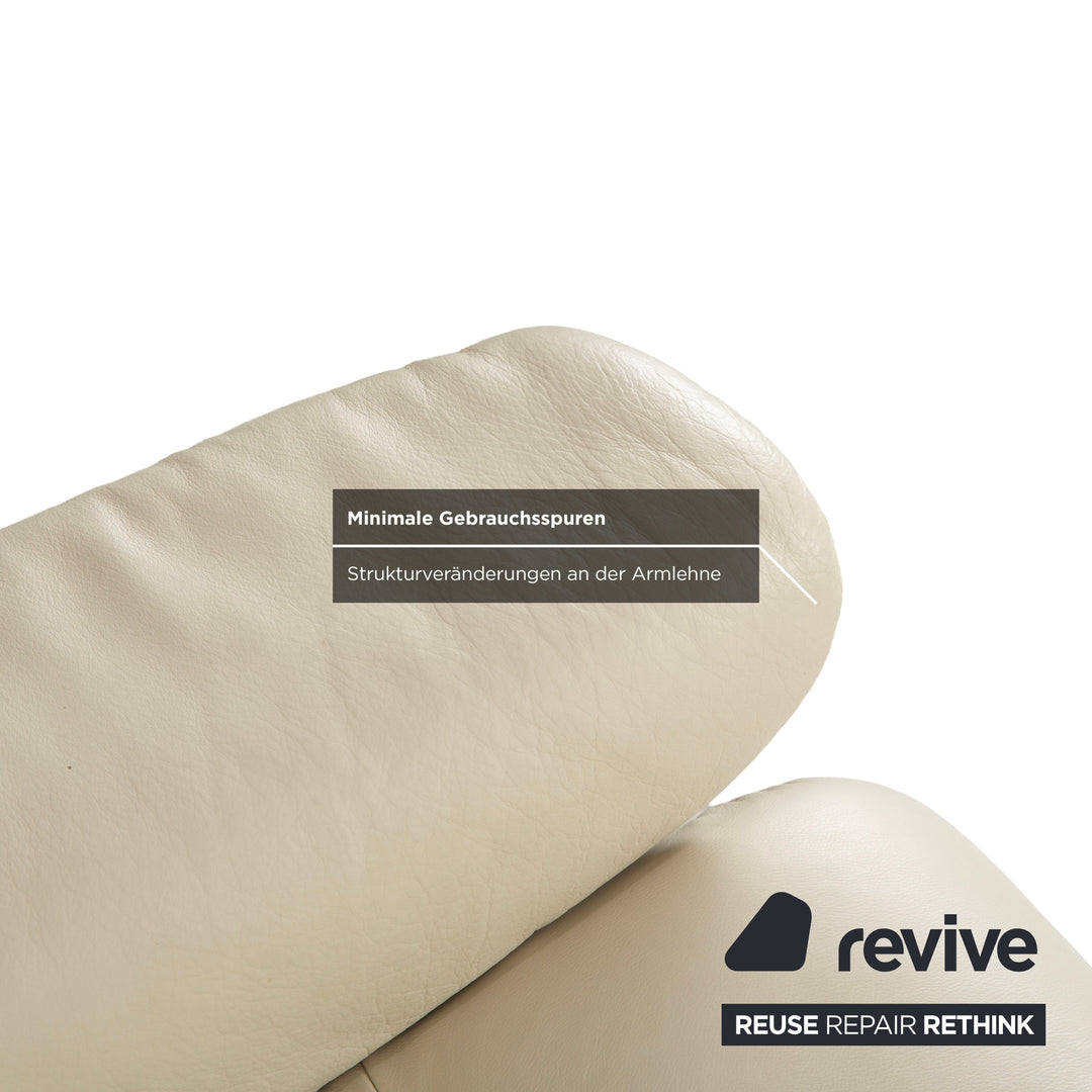 Stressless Sunrise Leder Sessel Creme inkl. Hocker manuelle Funktion