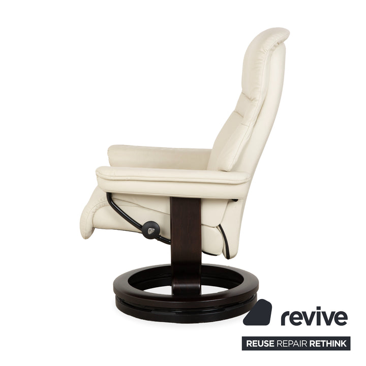 Stressless Sunrise Leder Sessel Creme inkl. Hocker manuelle Funktion