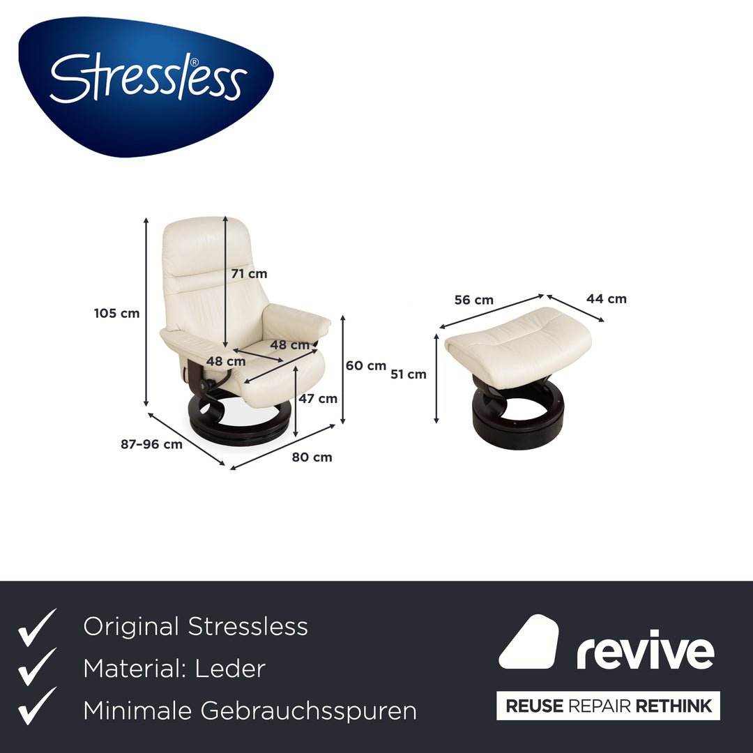 Stressless Sunrise Leather Recliner Cream incl. Footstool, Manual Function
