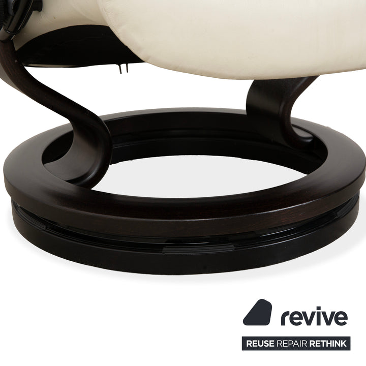 Stressless Sunrise Leder Sessel Creme inkl. Hocker manuelle Funktion
