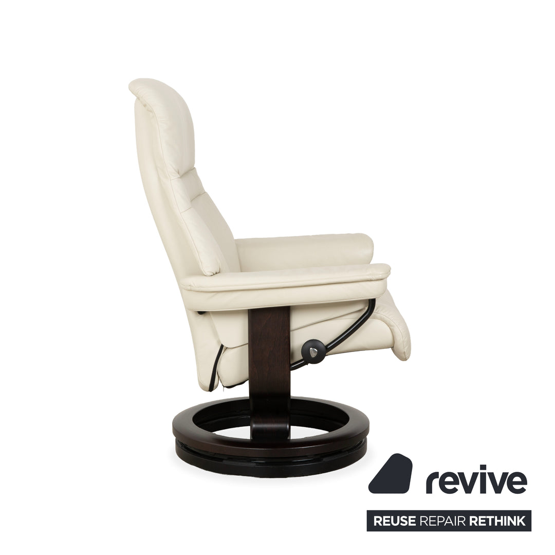 Stressless Sunrise Leder Sessel Creme inkl. Hocker manuelle Funktion