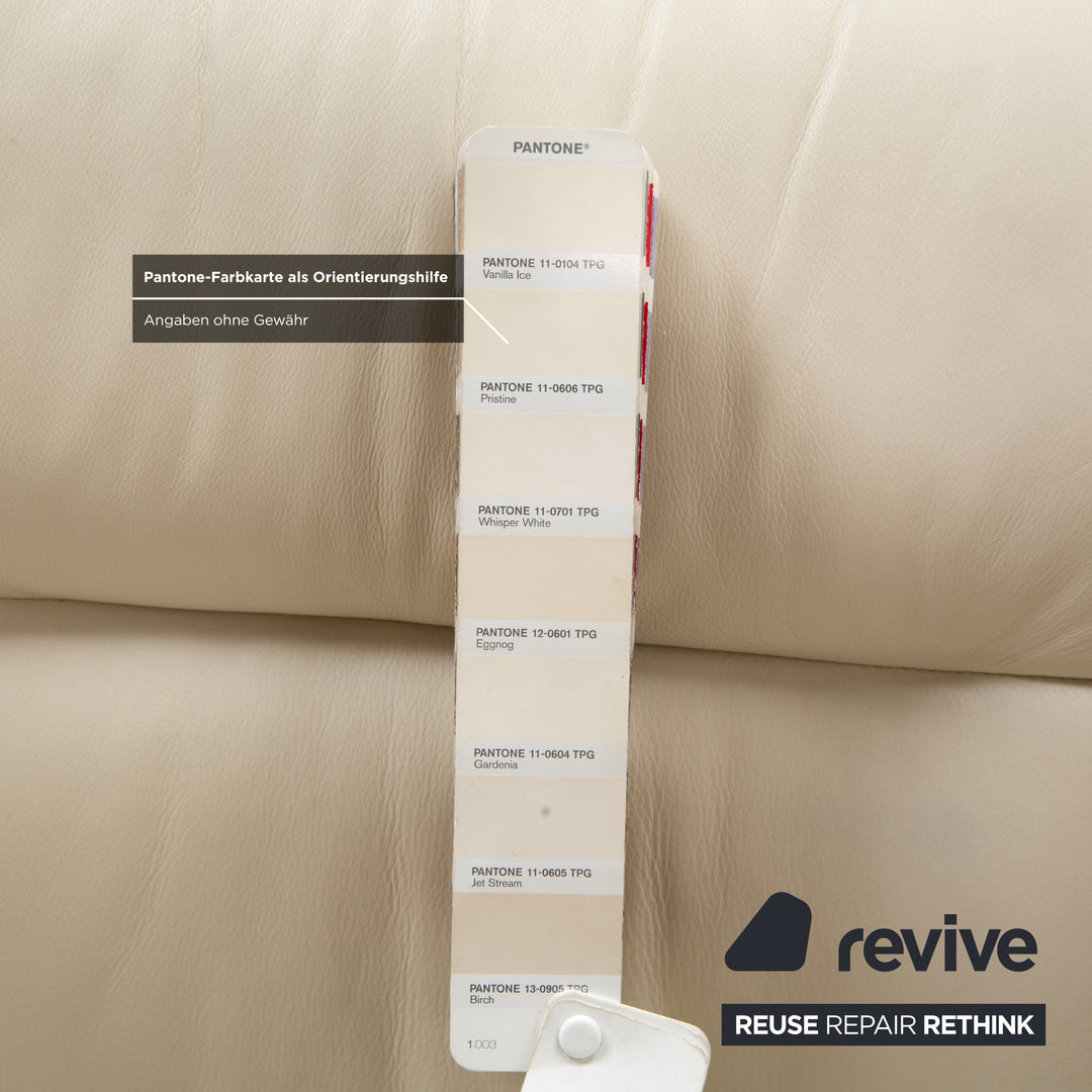 Stressless Sunrise Leder Sessel Creme inkl. Hocker manuelle Funktion