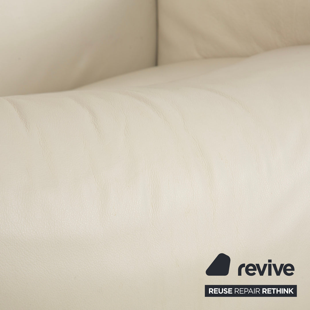 Stressless Sunrise Leder Sessel Creme inkl. Hocker manuelle Funktion