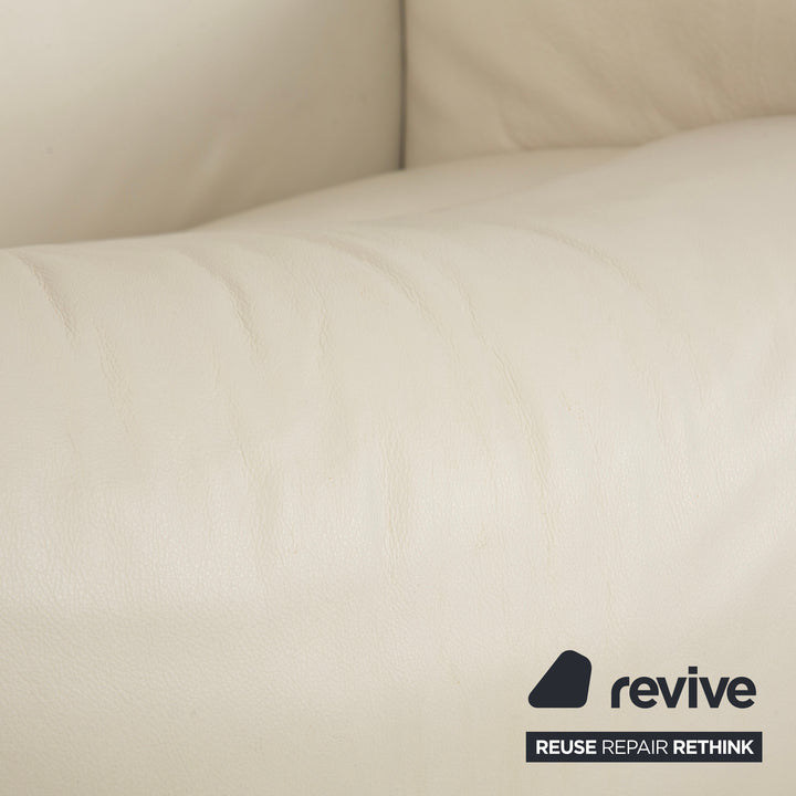 Stressless Sunrise Leder Sessel Creme inkl. Hocker manuelle Funktion