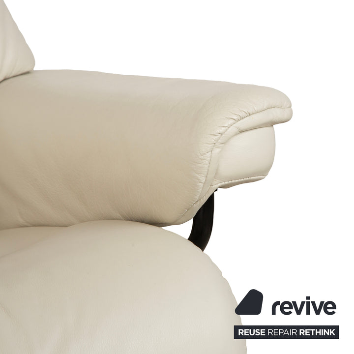 Stressless Sunrise Leder Sessel Creme inkl. Hocker manuelle Funktion