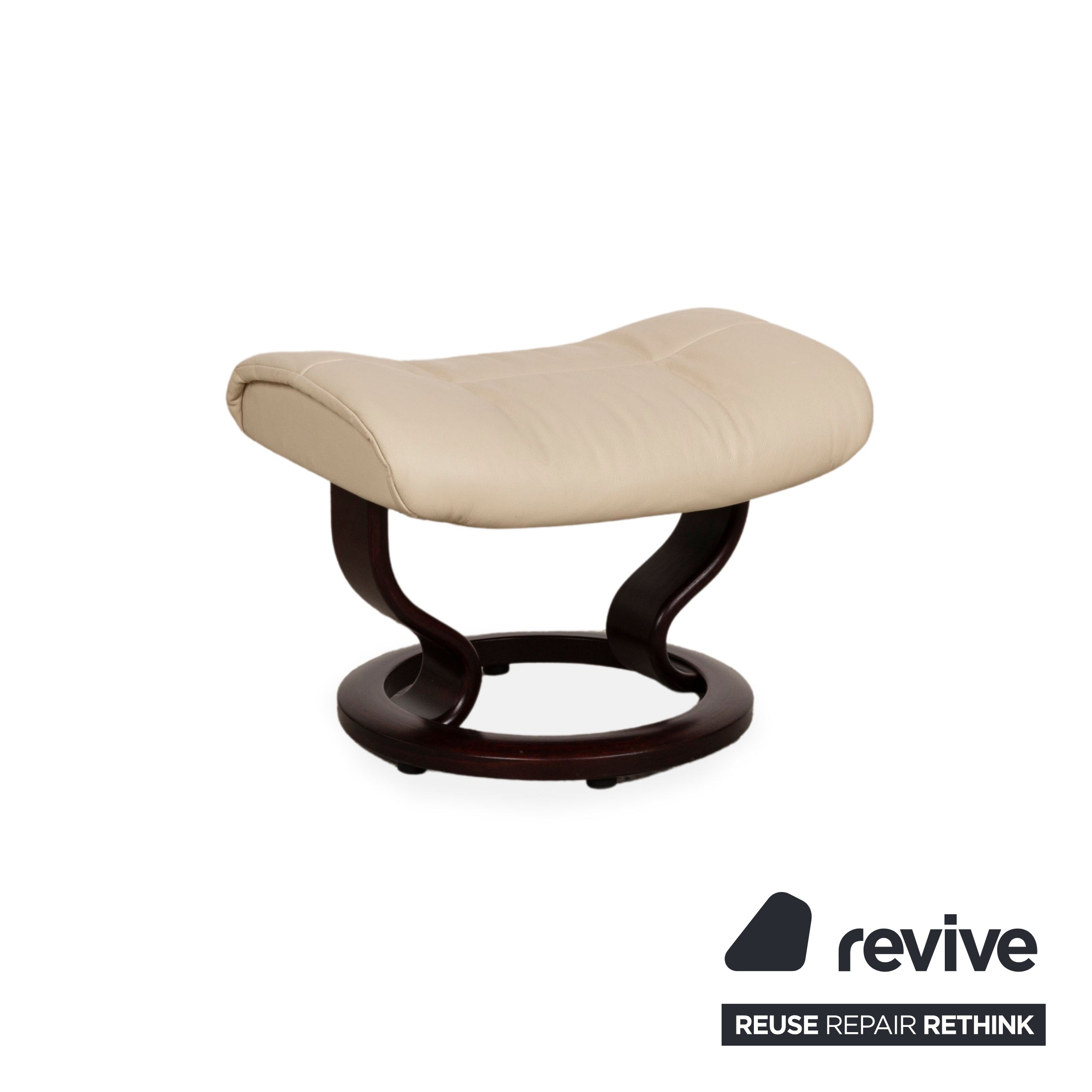 Fauteuil en cuir Stressless Sunrise crème fonction manuelle avec tabouret