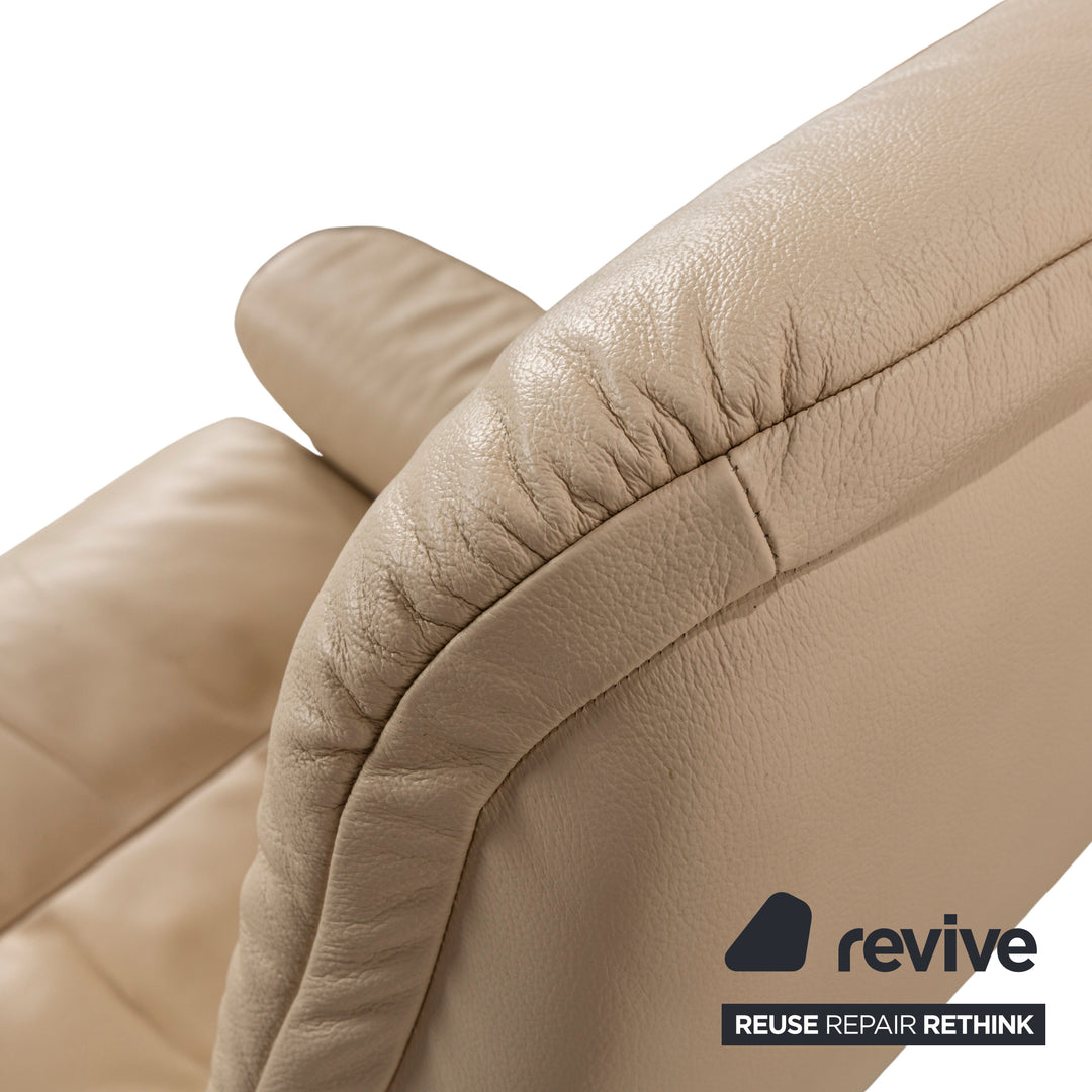 Stressless Sunrise Leder Sessel Creme manuelle Funktion inkl. Hocker