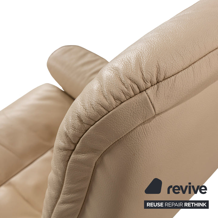 Stressless Sunrise Leder Sessel Creme manuelle Funktion inkl. Hocker