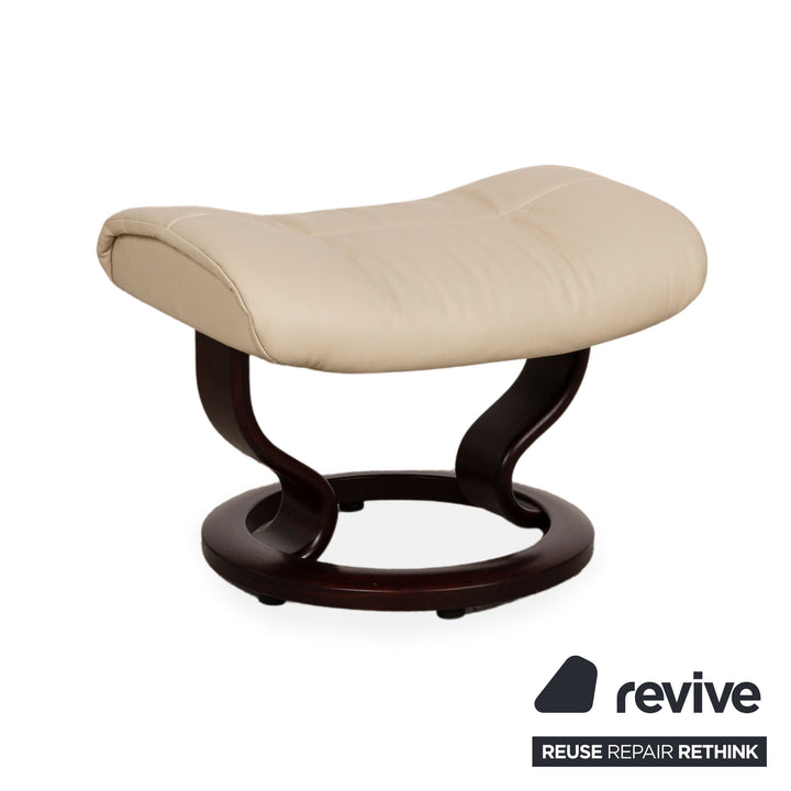 Stressless Sunrise Leder Sessel Creme manuelle Funktion inkl. Hocker