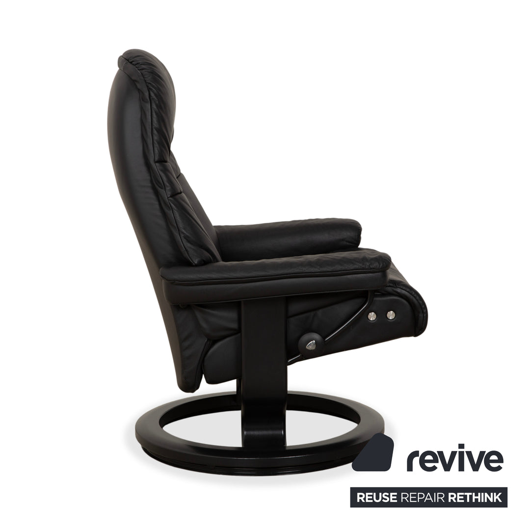 Stressless Sunrise Leder Sessel Dunkelgrau Anthrazit mit manueller Relaxfunktion