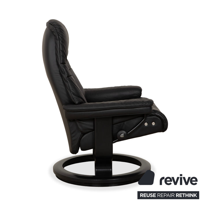 Stressless Sunrise Leder Sessel Dunkelgrau Anthrazit mit manueller Relaxfunktion