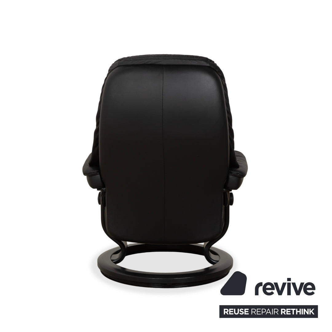 Stressless Sunrise Leder Sessel Dunkelgrau Anthrazit mit manueller Relaxfunktion