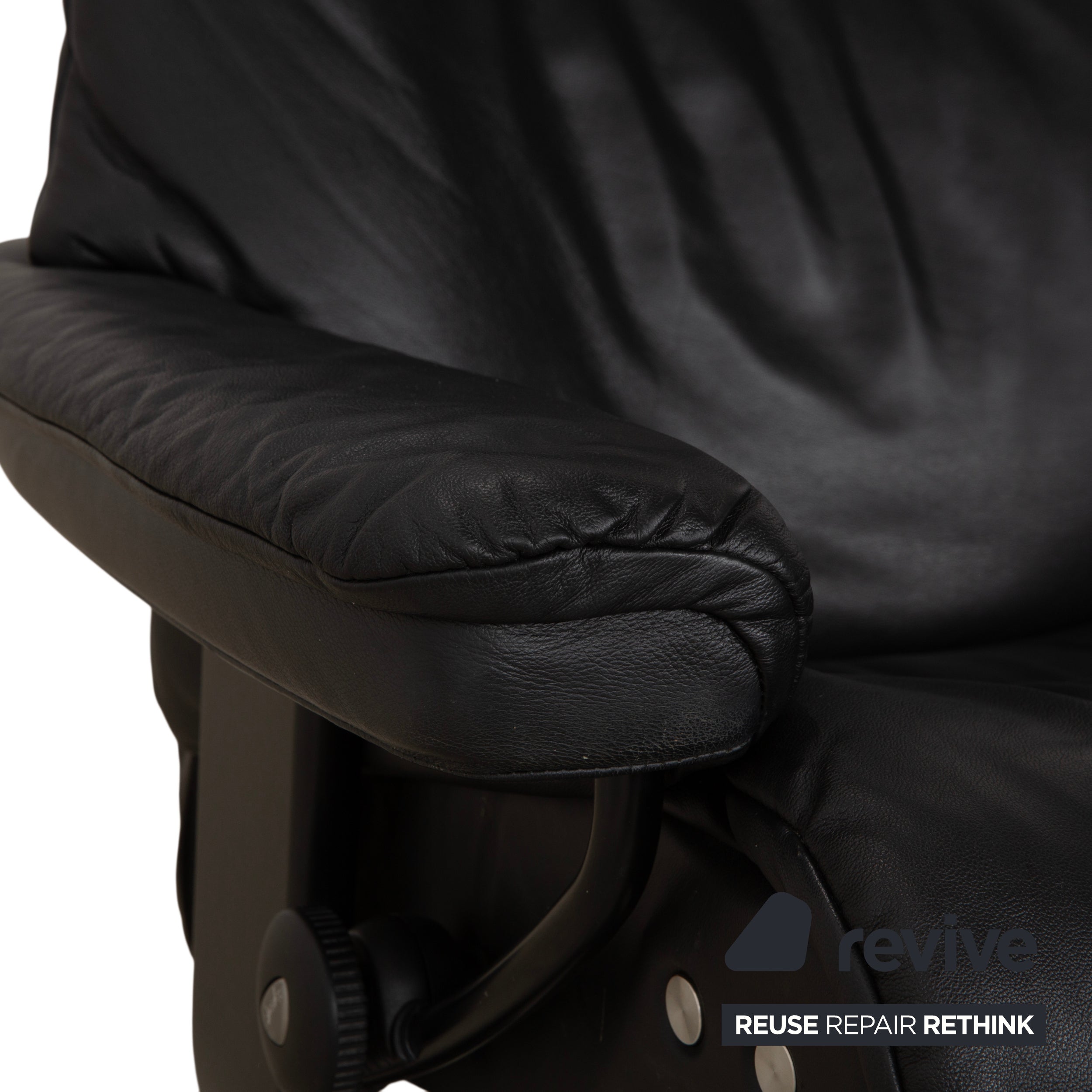 Stressless Sunrise Leather Recliner Dark Grey Anthracite with Manual Reclining Function