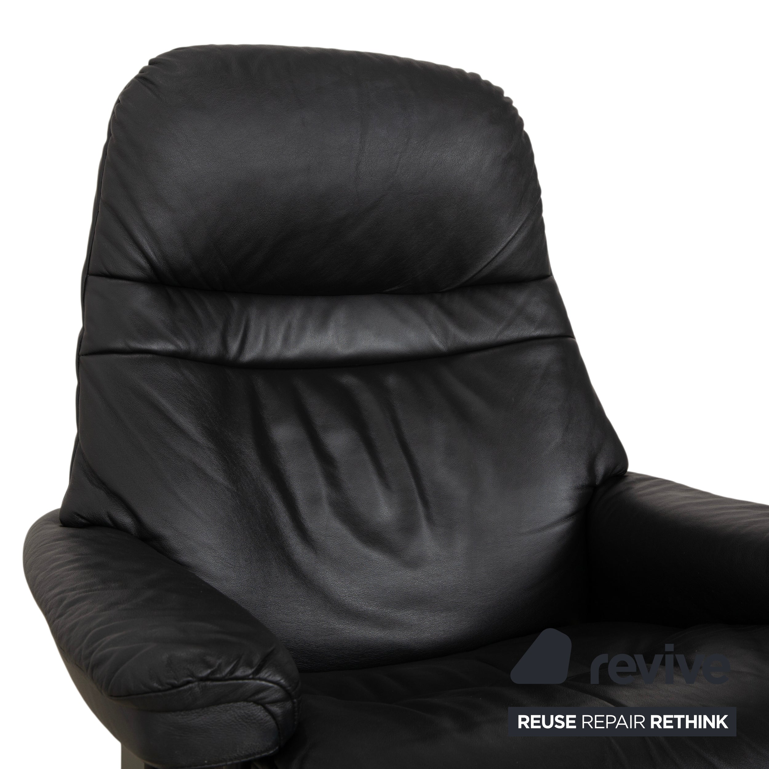 Stressless Sunrise Leather Recliner Dark Grey Anthracite with Manual Reclining Function