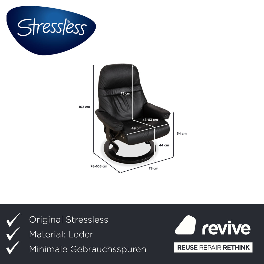 Stressless Sunrise Leder Sessel Dunkelgrau Anthrazit mit manueller Relaxfunktion