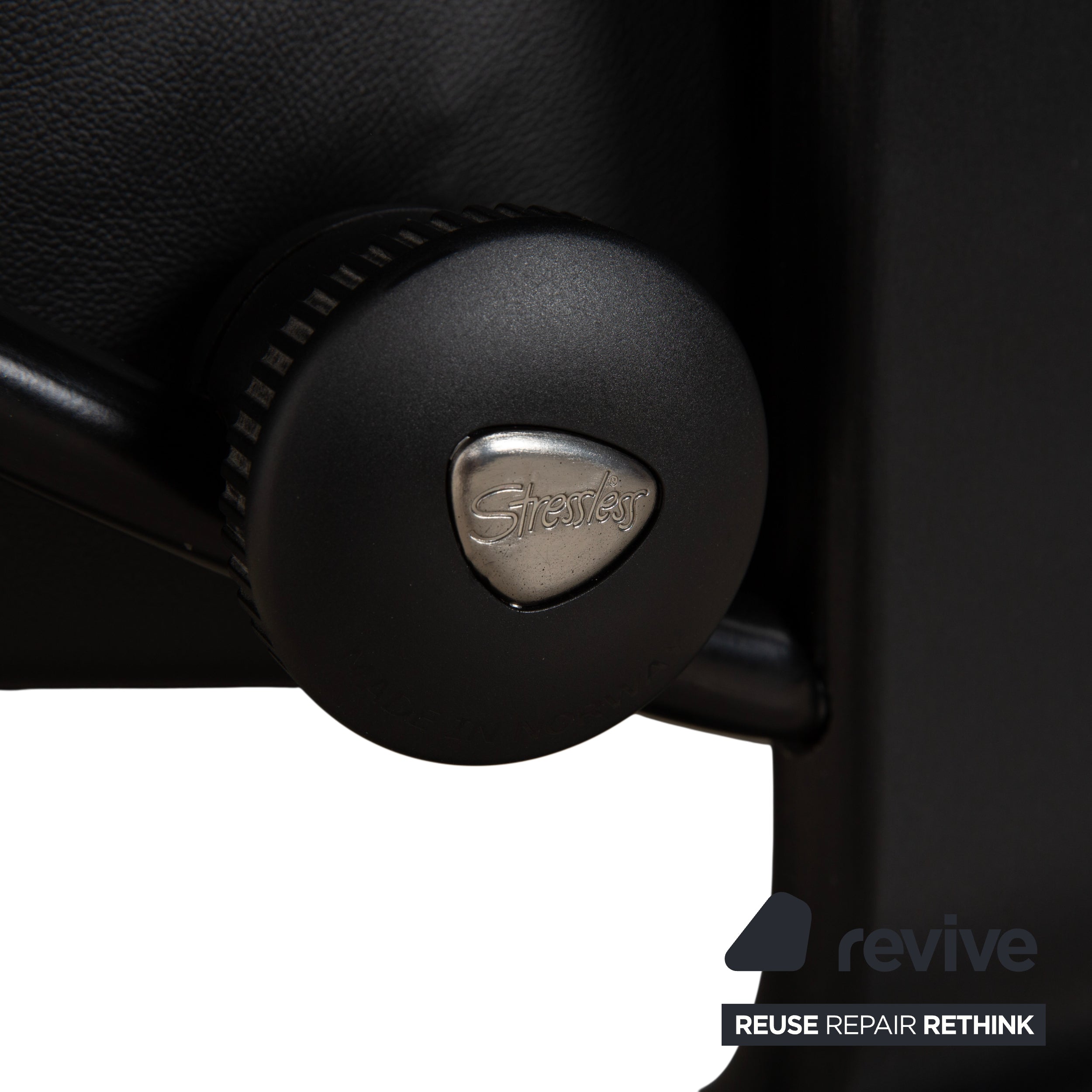 Stressless Sunrise Leather Recliner Dark Grey Anthracite with Manual Reclining Function