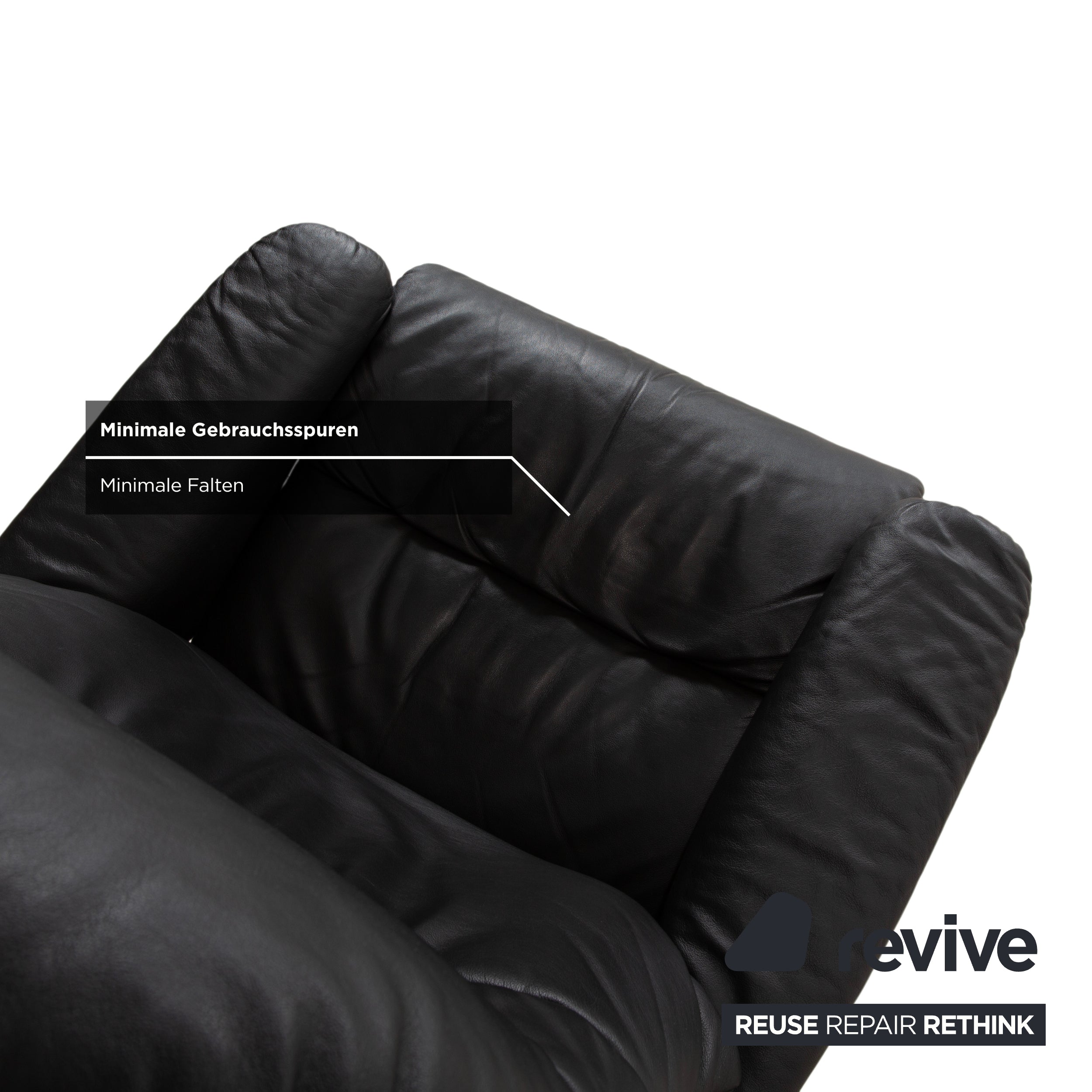 Fauteuil inclinable Stressless Sunrise en cuir gris anthracite foncé avec fonction d'inclinaison manuelle