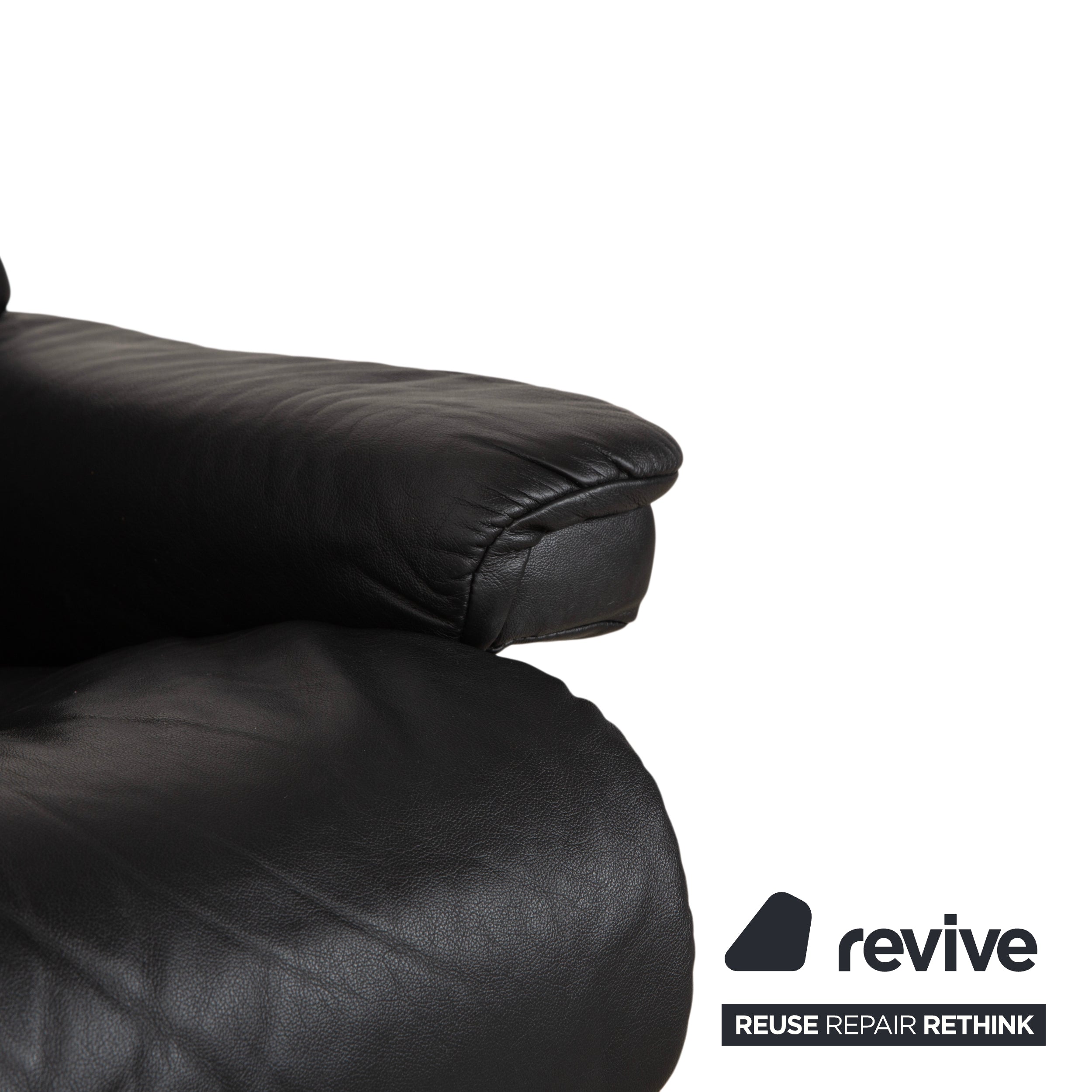 Stressless Sunrise Leather Recliner Dark Grey Anthracite with Manual Reclining Function