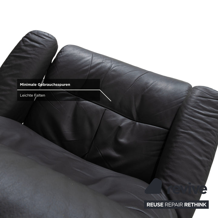 Stressless Sunrise Leather Recliner Dark Grey Anthracite Graphite Manual Function