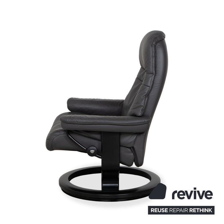 Stressless Sunrise Leder Sessel Dunkelgrau Anthrazit Graphit manuelle Funktion