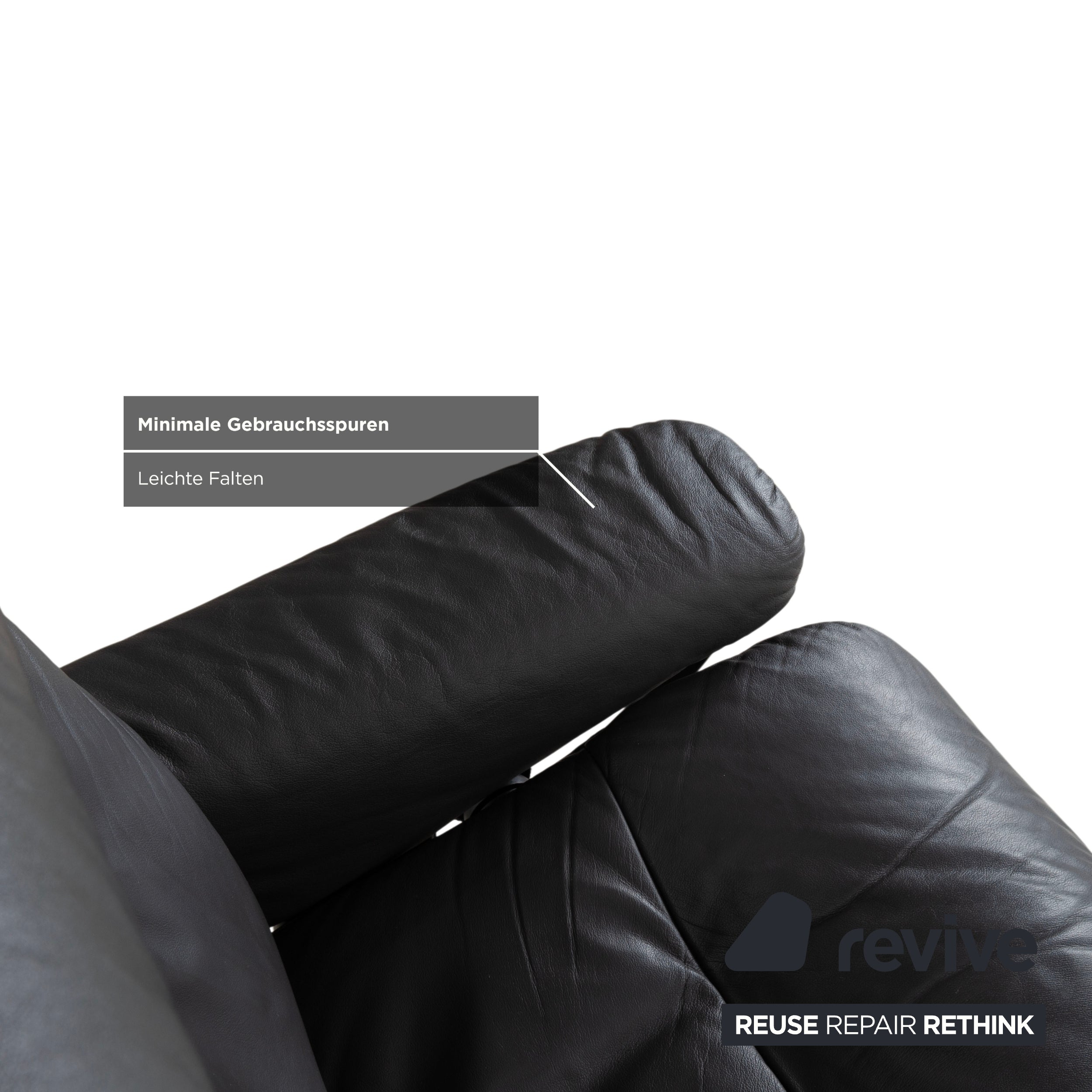 Stressless Sunrise Leather Recliner Dark Grey Anthracite Graphite Manual Function