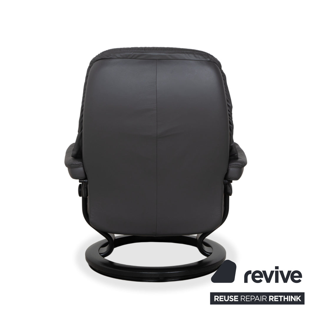 Stressless Sunrise Leder Sessel Dunkelgrau Anthrazit Graphit manuelle Funktion